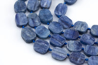 Natural Kyanite Free Form Oval Beads - 16 Inch strand-size around 8-10mmx11-14mm. Gemstone Beads