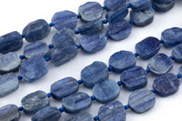 Natural Kyanite Free Form Oval Beads - 16 Inch strand-size around 8-10mmx11-14mm. Gemstone Beads