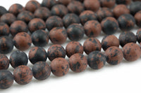 Natural Mahogany Jasper, High Quality in Matte Round, 6mm, 8mm, 10mm, 12mm- Full 15.5 Inch Strand Gemstone Beads