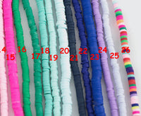 AFRICAN VINYL Beads Soft 4mm Heishi beads Clay Disc - 16 inch strand- 2 Strands Per Order- Assorted Colors
