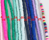 AFRICAN VINYL Beads Soft 4mm Heishi beads Clay Disc - 16 inch strand- 2 Strands Per Order- Assorted Colors