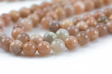 Natural Sunstone Pink Moonstone Beads High Quality in Round- 4mm, 6mm, 8mm, 10mm, 12mm- Beautiful Light Color 15.5 - 16" AAA Quality