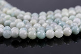 NATURAL aquamarine faceted round beads in full strands. 6mm, 8mm, 10mm, 12mm, 14mm- Full 15.5 Inch Strand- AAA Quality Gemstone Beads