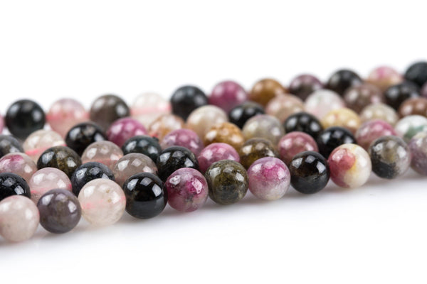 Natural Watermelon Tourmaline High Quality in Round, 4mm, 6mm, 8mm, 10mm AAA Quality Smooth Gemstone Beads