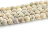 Natural White Creme African Opal Matte round sizes 6mm and 8mm Gemstone Beads