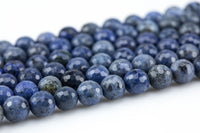 Natural Russian Dumortierite Beads - AAA Quality - Extra Dark Blue - High Quality in Faceted Round, 6mm, 8mm, 10mm Gemstone Beads