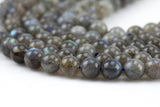 Natural Labradorite Beads Round -Full Strand 15.5 inch Strand-6mm, 8mm, 10mm- High Quality Smooth Gemstone Beads