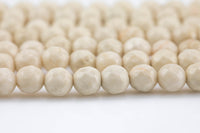 Natural fossil coral riverstone, available in faceted round, 4mm, 6mm, 8mm, 10mm, 12mm, 14mm- Bulk or Single Strands Gemstone Beads