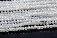 Mystic Silverite Moonstone Full Strands-15.5 inches-3mm- Nice Size Hole- Diamond Cutting, High Facets- Nice and Sparkly- Faceted Round