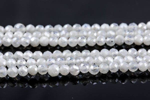 Mystic Silverite Moonstone Full Strands-15.5 inches-3mm- Nice Size Hole- Diamond Cutting, High Facets- Nice and Sparkly- Faceted Round