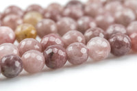 Natural Strawberry Quartz, High Quality in Faceted Round- Full 15.5 Inch Long Strand! Gemstone Beads