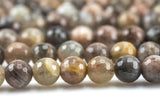 Natural Faceted Dark Chocolate Moonstone - High Quality in Round Beads - 4mm, 6mm, 8mm, 10mm, 12mm- Full 15.5 Inch Strand !!! Gemstone Beads