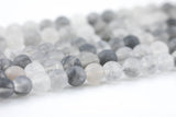 Natural Matte Cloudy Quartz Beads High Quality in Matte Round, 6mm, 8mm, 10mm, 12mm -Full Strand 15.5 inch Strand- Gemstone Beads