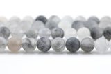 Natural Matte Cloudy Quartz Beads High Quality in Matte Round, 6mm, 8mm, 10mm, 12mm -Full Strand 15.5 inch Strand- Gemstone Beads