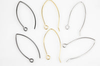 Earring Hooks Findings. Real Gold Plating Tarnish Resistant,or Silver Plated on Brass 35mm Kidney style very popular!