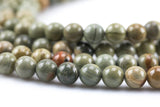 Natural Silver Leaf Jasper, High Quality in Round- 6mm, 8mm, 10mm, 12mm- Full 15.5 Inch Strand Smooth Gemstone Beads