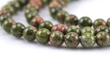 Natural Unakite Unikite Jasper Round, 4mm, 6mm, 8mm, 10mm, 12mm- Full 15.5 Inch Strand- Wholesale Pricing AAA Quality Smooth