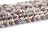 Natural Porcelain Jasper High Quality in Faceted Round Gemstone Beads