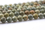 Natural Silver Leaf Jasper, High Quality in Faceted Round- 6mm, 8mm, 10mm, 12mm- Full 15.5 Inch Strand Gemstone Beads