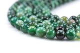 Green Banded Agate- High Quality in Smooth Round- 4mm, 6mm, 8mm, 10mm, 12mm