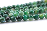 Green Banded Agate- High Quality in Smooth Round- 4mm, 6mm, 8mm, 10mm, 12mm