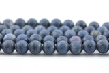 Natural Sodalite, High Quality in Matte Round, 6mm, 8mm, 10mm, 12mm- Full Strand- Gemstone Beads