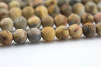 Natural Mexican Crazy Laced Agate Matt Round 4mm, 6mm, 8mm, 10mm, 12mm- Full 15.5 Inch Strand- Gemstone Beads