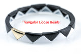 Enamel Beads, Triangular 2-Hole Beads for Bracelets, Trendy Jewelry Making Supplies, 5/10 pcs Per Order- 24 colors