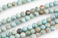 Green Teal Aqua Fire Agate, High Quality in Smooth Round, 8mm and 10mm- Full 16 inch strand