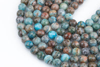 Natural DK Blue Mexican Crazy Laced Agate Faceted Round 4mm, 6mm, 8mm, 10mm, 12mm, 14mm -Full Strand 15.5 inch Strand Gemstone Beads