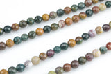 Natural Ocean Jasper High Quality in Faceted Round 6mm, 8mm, 10mm, 12mm -Full Strand 15.5 inch Strand Gemstone Beads