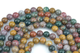 Natural Ocean Jasper High Quality in Round 6mm, 8mm, 10mm, 12mm -Full Strand 15.5 inch Strand AAA Quality Smooth Gemstone Beads