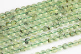 Natural Prehnite Beads 6mm Grade AAA Diamond Cutting High Facets - Nice and Sparkly - Faceted Coins Gemstone Beads