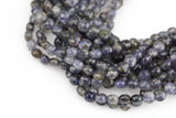 Natural Iolite - Full Strands-15.5 inches-5-6mm- Nice Size Hole- Diamond Cutting,High Facets-Nice and Sparkly-Faceted Coin Gemstone Beads