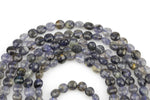 Natural Iolite - Full Strands-15.5 inches-5-6mm- Nice Size Hole- Diamond Cutting,High Facets-Nice and Sparkly-Faceted Coin Gemstone Beads