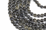 Natural Golden Obsidian- Full Strands-15.5 inches-6mm- Nice Size Hole- Diamond Cutting,High Facets-Nice and Sparkly-Faceted Coin