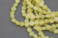 Natural Yellow Jade- Full Strands-15.5 inches-6mm- Nice Size Hole- Diamond Cutting,High Facets-Nice and Sparkly-Faceted Coin Gemstone Beads