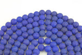 Sapphire Jade- JADE Matte Round- 8mm 10mm -Full Strand 15.5 inch Strand