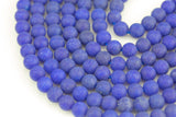 Sapphire Jade- JADE Matte Round- 8mm 10mm -Full Strand 15.5 inch Strand