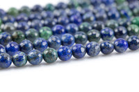 Natural Faceted Malachite Azurite Beads Grade AAA. 4mm, 6mm, 8mm, 10mm, 12mm, 14mm- Full 15.5 Inch strand Gemstone Beads