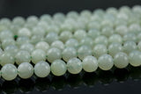 Natural New Mountain Jade, High Quality in Round, 4mm, 6mm, 8mm, 10mm, 12mm, 14mm-Full Strand 16 inch Strand Smooth Gemstone Beads