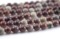 Natural African Artistic Jasper - High Quality in Round, 6mm, 8mm, 10mm, 12mm- -Full Strand 15.5 inch Strand Smooth Gemstone Beads