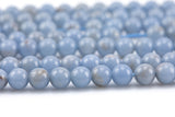 Natural Angelite Beads - Round - 6mm 8mm 10mm or 12mm - Full 15.5" 15.5 inch strands AAA Quality AAA Quality Smooth Gemstone Beads