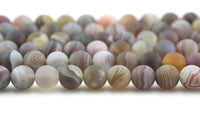 Natural Botswana Agate, High Quality in Matt Round Gemstone Beads