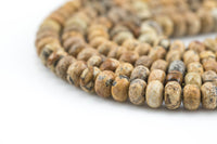 Natural Picture Jasper Faceted Roundel 4mm and 8mm- full 16 inch strand Gemstone Beads