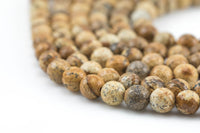 Natural Picture Jasper Faceted Round 4mm, 6mm, 8mm, 10mm, 12mm, 14mm AAA Quality Gemstone Beads