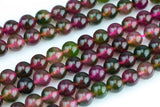 Watermelon-JADE Smooth Round- 6mm 8mm 10mm 12mm-Full Strand 15.5 inch Strand