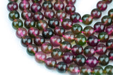 Watermelon-JADE Smooth Round- 6mm 8mm 10mm 12mm-Full Strand 15.5 inch Strand