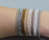 6pcs CUTE Stackable Tiny Petite Crystal Elastic Bracelets. High Quality Elastic. 3.5-4mm