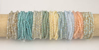 6pcs CUTE Stackable Tiny Petite Crystal Elastic Bracelets. High Quality Elastic. 3.5-4mm